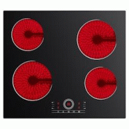 Plaque de cuisson vitrocéramique CDV 60 cm, 4 zones, 9 niveaux, commande tactile, 6000 W, CDVER604 - noir céramique CDVER604 Plaque de cuisson vitrocéramique CDV 60 cm, 4 zones, 9 niveaux, commande tactile, 6000 W, CDVER604 - noir céramique CDVER604