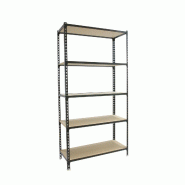 SimonRack Étagère Rangement 1800x900x300 mm, 5 niveaux, plateaux en bois, charge 150 kg par niveau, Anthracite - Maderclick - métal 8425437094521