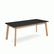 SKRAUT HOME Table à manger, 200, Pour 10 personnes, Pieds en bois, Noir et chêne - noir Bois manufacturé 391_10