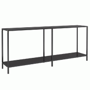Table console Noir 180x35x75,5 cm Verre trempé Modèle Atlas Plus - 331703