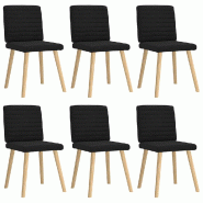 VidaXL Chaises à manger lot de 6 noir tissu Modèle Élancé Design - 3315546