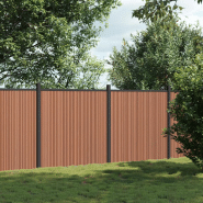 Vidaxl panneau de clôture marron 353x186 cm wpc 3282799