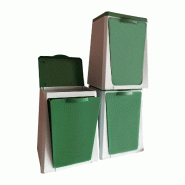VILEDA ECUBE - 3 Poubelles modulables de recyclage 10L/unité - vert plastique PK6561
