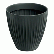 WellHome - Pot en plastique rotomoulé 105 L Ø60x58cm coloris anthracite - Latia Round MIDL - noir plastique WH17269