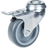 Roulette 75mm 3" en caoutchouc gris, pivotante avec frein, capacité 60kg Roulette 75mm 3" en caoutchouc gris, pivotante avec frein, capacité 60kg