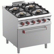 Fourneau gaz 4 feux vifs, sur four gaz GN 2/1 Fourneau gaz 4 feux vifs, sur four gaz GN 2/1
