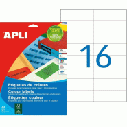 Apli 001596 Lot de 280 Etiquettes couleur permanent 105 mm x 37 mm Bleu - 8410782015963