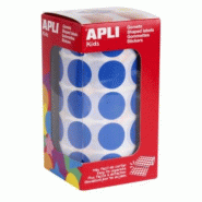 Apli 1770 gommettes rondes, diam. 20 mm, en rouleau, coloris bleu - 8410782048602