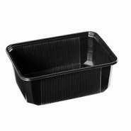 Barquette Noire Polypro 1000cc + couvercle par 300 pièces JORIDEAL - noir plastique polypropylène 5414304171574