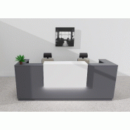 Bureau d'accueil Delta Plus 2 personnes anthracite - Mobel Linea - 204, Blanc mat, Oui, Anthracite_1