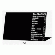 Chevalet  noir Allergènes 7x5cm - par 10