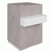 Comptoir Cage béton repose sac blanc 1 tiroir 1 tablette 60x60/76x93cm