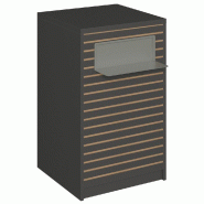 Comptoir Vertigo H T03naturel solo L60cm 1 tabl.Couliss.2tabl.Amovibles anthra
