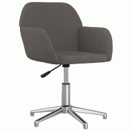 Helloshop26 - Chaise fauteuil siège pivotante de bureau informatique étude foncé tissu gris 02_0024121 - gris métal 3000214695778