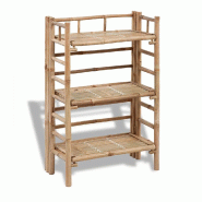 Helloshop26 - Étagère à plantes 3 niveaux design moderne salon rangement optimisé 56 x 30 x 85 cm en bambou naturel 02_0045855 - Bambou 3000233925443