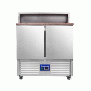 Saladette réfrigérée GN1/1 positive avec Compartiments GN et Plan de travail Granit 2 portes 257L CUISTANCE