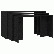 Tables gigognes 3 pcs noir bois d'ingénierie Modèle Apex Prime Plus - 858534