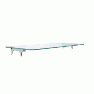 Tablette verre RUN avec support intégré - L119xP35cm - Ep.8 mm - blanc