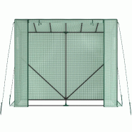 TecTake GmbH tectake serre en plastique Anton résistante aux intempéries, cadre acier thermolaqué, 200x97x170 cm, vert - vert multi-matériau 406258