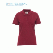 Polo de travail femme à manches courtes en coton - VENICE PAYPER - cintré avec col et bordure en bord-côtes_0