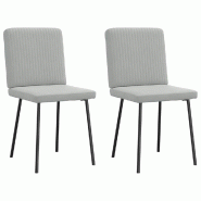 VidaXL Chaises à manger lot de 2 Gris clair Velours Modèle Vega Office Minimal - 4101186