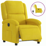 VidaXL Fauteuil inclinable électrique jaune velours Modèle Norvalia - 3204285