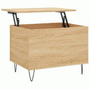 VidaXL Table basse Chêne sonoma 60x44,5x45 cm Bois d'ingénierie Modèle Milan Plus - 830951