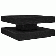 VidaXL Table basse rotative à 360 degrés noir 70x70x34,5 cm Modèle Velvet Prestige - 858480