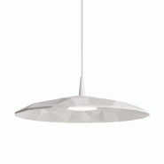 Zafferano Angled Lampe À Suspension À Led Avec Diffuseur En Céramique Fabriqué À La Main, Design Moderne Avec Géométrie Prismatique, Couleur Bl