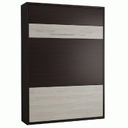 ARMOIRE LIT ESCAMOTABLE MYKONOS WENGUÉ / PIN COUCHAGE 140*200 CM.