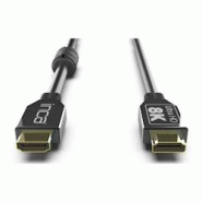 Câble HDMI version 2.1 câble vidéo 120Hz plaqué or 8K 2 mètres - noir INCA-131 Câble HDMI version 2.1 câble vidéo 120Hz plaqué or 8K 2 mètres - noir INCA-131