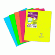 Clairefontaine Lot de 10 Cahier Kover Book Néon 17x22, 96p./48 feuilles 90 g/m² piquées, couv. Fluo assorties (5), Séyès - 3037929514230