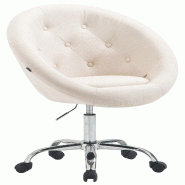 CLP Chaise de Bureau London V2 en Tissu avec Hauteur ajustable et Siège pivotant Crème - beige textile 319377