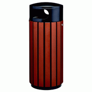 Corbeille à poser ou à fixer zeno alu- 80l - lattes aluminium effet corten / tête gris manganese Corbeille à poser ou à fixer zeno alu- 80l - lattes aluminium effet corten / tête gris manganese