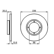 Disque de frein Bosch 0986478712 - boîte de 2 disques - avant - plein - 4 trous - épaisseur 12,6 mm Disque de frein Bosch 0986478712 - boîte de 2 disques - avant - plein - 4 trous - épaisseur 12,6 mm