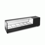 Gasfrit - Vitrine réfrigérée en acier inoxydable à 6 plateaux avec couvercles - inox 002001