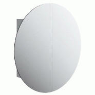 Helloshop26 - Armoire de salle de bain murale avec miroir rond et éclairage LED 54 x 54 x 17 cm grand espace de rangement design 02_0047114 - verre 3