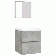 Helloshop26 - Armoire lavabo de salle de bain et bassin et miroir gris béton 02_0006644 - 3000364424631 Helloshop26 - Armoire lavabo de salle de bain et bassin et miroir gris béton 02_0006644 - 3000364424631