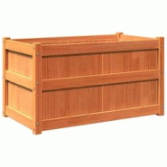 Helloshop26 - Jardinière bac lit surélevé plantes fleurs terrasse jardin cire 90 x 50 x 50 cm bois de pin massif marron 02_0038516 - 3000217714278 Helloshop26 - Jardinière bac lit surélevé plantes fleurs terrasse jardin cire 90 x 50 x 50 cm bois de pin massif marron 02_0038516 - 3000217714278