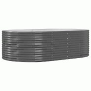 Helloshop26 - Jardinière surélevée moderne pour jardin balcon terrasse 212 x 140 x 68 cm en acier galvanisé anthracite 02_0046602 - acier 30002343