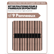Kit de Fixation 9 panneaux solaire pour toit en plaques sous tuiles (PST) - Orientation Portrait - SOLUSUN Kit de Fixation 9 panneaux solaire pour toit en plaques sous tuiles (PST) - Orientation Portrait - SOLUSUN