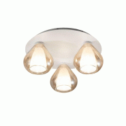 Lila - Plafonnier Rond D.40Cm Fabas Luce - Applique Avec 3 Ampoules Led E27 Max 40W - Ambre - orange 8019282553755