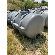 Polycuve pe 2000l grise renforcee, diam : 1m16, lg : 2m15, hauteur : 1m30 - ref : w00202307007pr - dabert-citernes