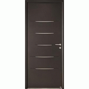 Portes battantes mixte alu / bois contemporaine sans vitrage alinéa mixte