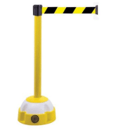 Poteau à sangle jaune et noir 3 m Poteau à sangle jaune et noir 3 m