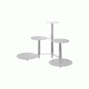 Schneider - Support à gâteaux à étages, 5 pièces, très stable, personnalisable, aluminium - argenté aluminium 146040