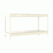 SimonRack Rayonnage industriel, 900x1200x600 mm, 400 kg au point de flexion, 2 étagères métalliques, rayonnage garage, Blanc/Galvanisé- Ecoforte -