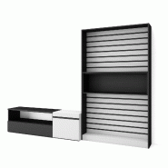 SKRAUT HOME Ensemble Meuble TV, 260x186x35cm, Pour les TV jusqu'à 65", Salon Complet, Blanc et noir - blanc Bois manufacturé 89_13