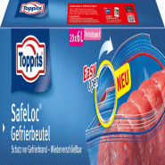 Toppits Sacs de congélation à double fermeture, 30 x 35 cm, 6 L, 20 sachets - transparent 775570