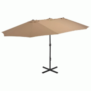 VidaXL Parasol d'extérieur et poteau en aluminium 460x270 cm taupe Modèle Titan Panorama Advance - marron 44870